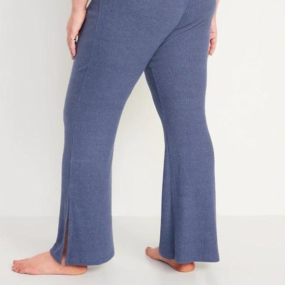 Old Navy High-Waisted Rib-Knit Split Flare Lounge Pants for Women New - Picture 11 of 11